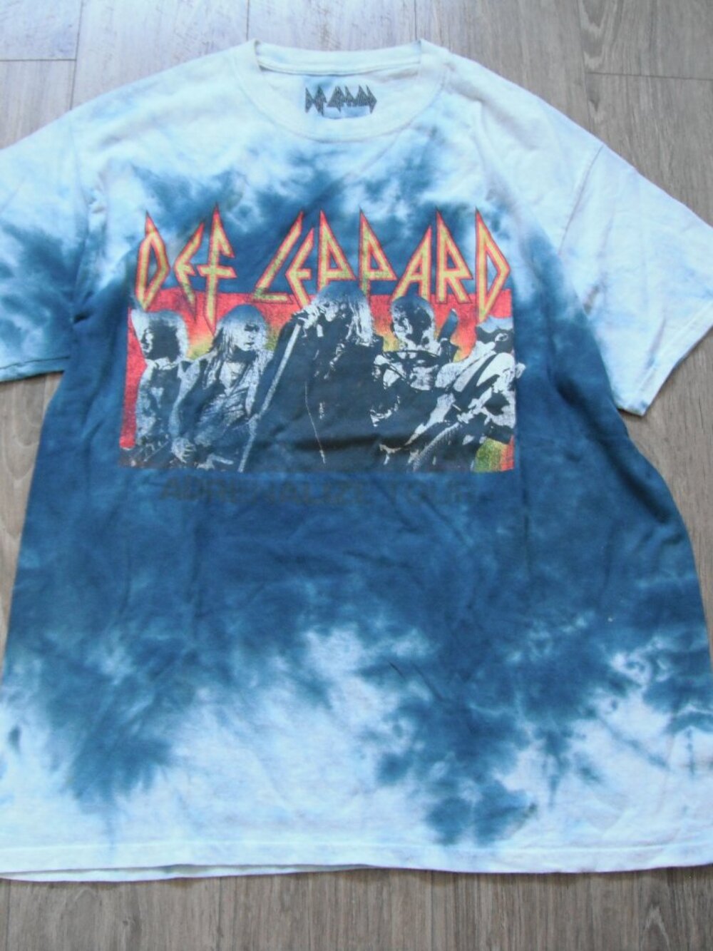 Def Leppard adrenalize tour blue tie-dye t-shirt